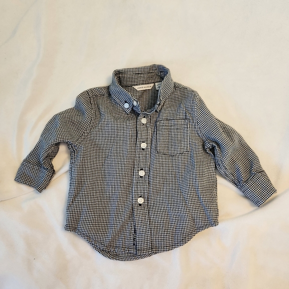 Janie and Jack Other - Janie & Jack 3-6 month black white houndstooth print button down shirt
